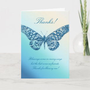 Bedankt Wenskaart Butterfly Blue
