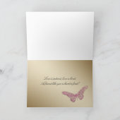 Bedankt Wenskaart Zebra Sparkle Pink Gold (Binnen)