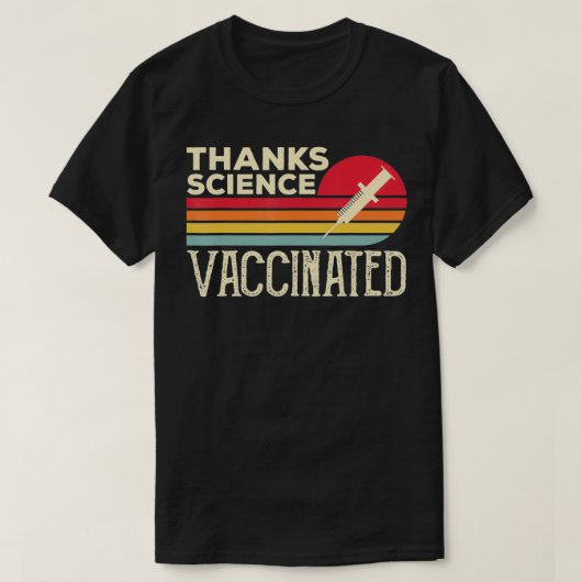 Bedankt Wetenschapsvaccin Retro  Pro Vaccin T-shirt (Design voorkant)