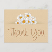 Bedankt White Daisy Floral Dot Pink Notecard Briefkaart (Voorkant)