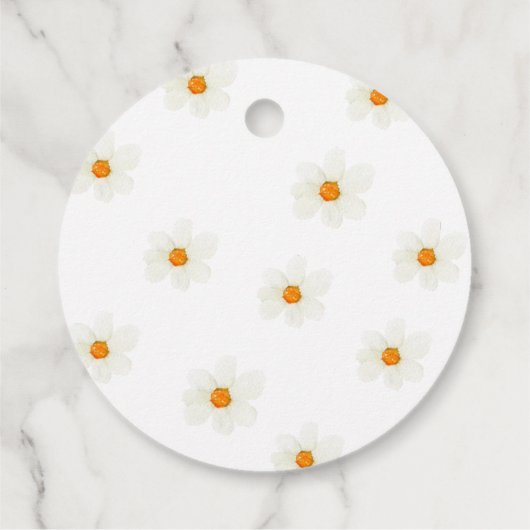 Bedankt White Daisy Neutral Baby shower Bedankjes Labels (Achterkant)