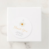 Bedankt White Daisy Neutral Baby shower Bedankjes Labels (In situ)