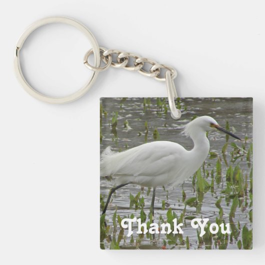 Bedankt White Egret Photo Bird Appreciation Sleutelhanger (voorkant)