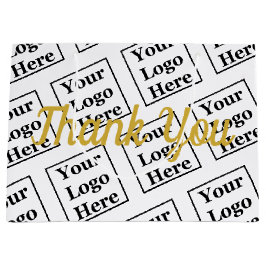 Bedankt White Gold Script Business Logo Pattern Groot Cadeauzakje
