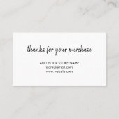 Bedankt White | Modern minimalistisch handgeschrev Kortingskaartje (Achterkant)