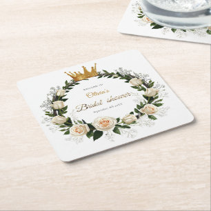 Bedankt White Roses & Baby's Breath Kartonnen Onderzetters