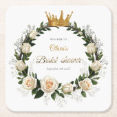 Bedankt White Roses & Baby's Breath Kartonnen Onderzetters (Voorkant)