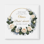 Bedankt White Roses & Blue Baby's Breath Magneet (Voorkant)