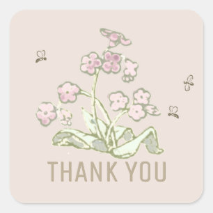 BEDANKT  wilde bijen minimalistisch Vierkante Sticker