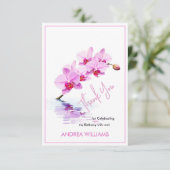 Bedankt, wilde orchidee bloesems 50e verjaardag bedankkaart (Staand voorkant)