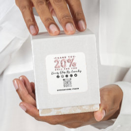 Bedankt Winkelen 20% Korting QR CODE Logo Korting  Vierkante Sticker