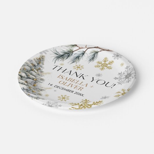 Bedankt Winter Papieren Bordje (Gekanteld)