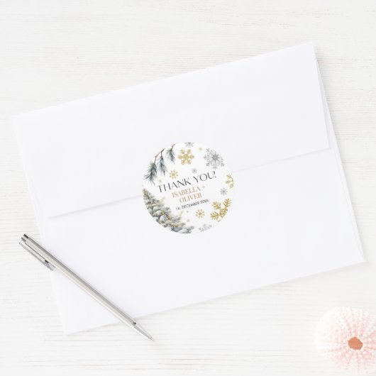 Bedankt Winter Ronde Sticker (Envelop)
