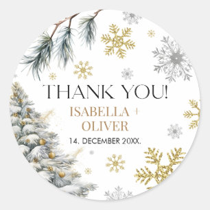 Bedankt Winter Ronde Sticker