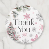 Bedankt Winter Wonderland Pink Bedankjes Labels (Achterkant)