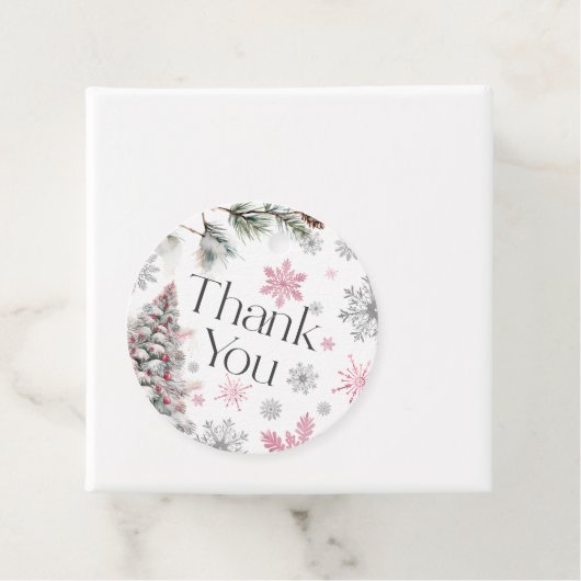 Bedankt Winter Wonderland Pink Bedankjes Labels (In situ)