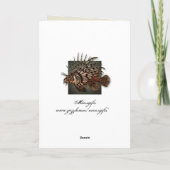 "Bedankt" wit beige bloemenbloemig roos Bedankkaart (Achterkant)