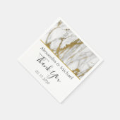 Bedankt Wit en Goud Elegant Marmer Servet (Hoek)