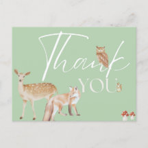 Bedankt Woodland Baby shower, Genderneutraal