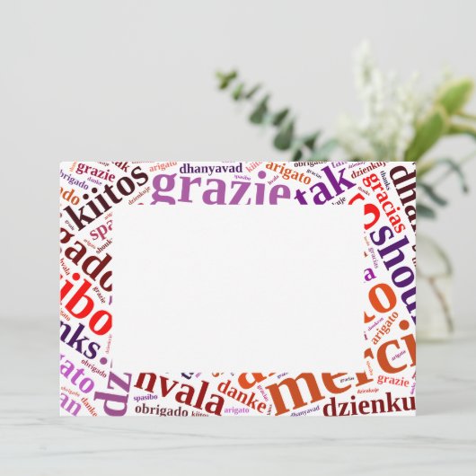 Bedankt woordwolk (Staand voorkant)