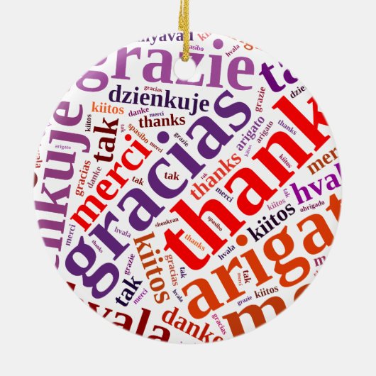 Bedankt woordwolk keramisch ornament (Achterkant)