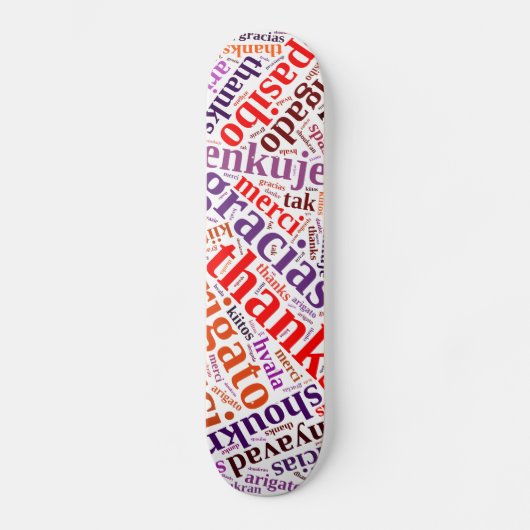 Bedankt woordwolk skateboard (Voorkant)