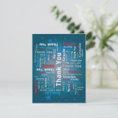 Bedankt Word Cloud - 5 Talen - Deep Blue (Staand voorkant)