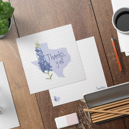 Bedankt Y'all Bluebonnet Texas Notitiekaartje
