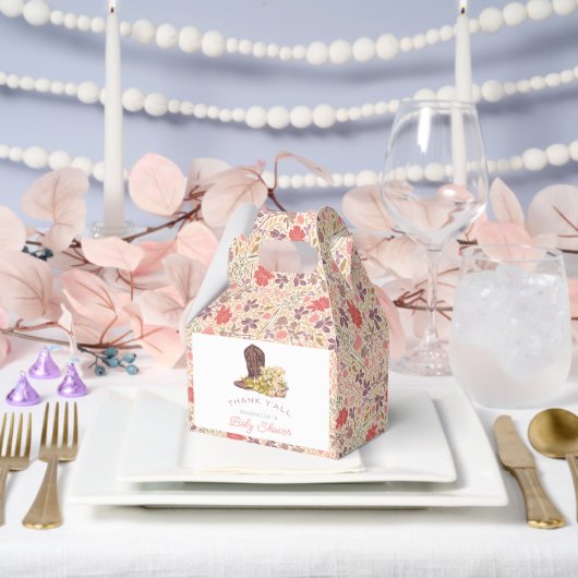 Bedankt Y'all Cowboy Boot & Bouquet Baby shower Bedankdoosjes (Huwelijk)