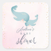 Bedankt Y'all Cowboy Boot & Bouquet Baby shower Vierkante Sticker (Voorkant)