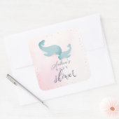 Bedankt Y'all Cowboy Boot & Bouquet Baby shower Vierkante Sticker (Envelop)
