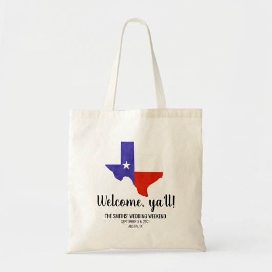 Bedankt, Ya'll Texas Flag Austin Dallas Tote Bag (Voorkant)