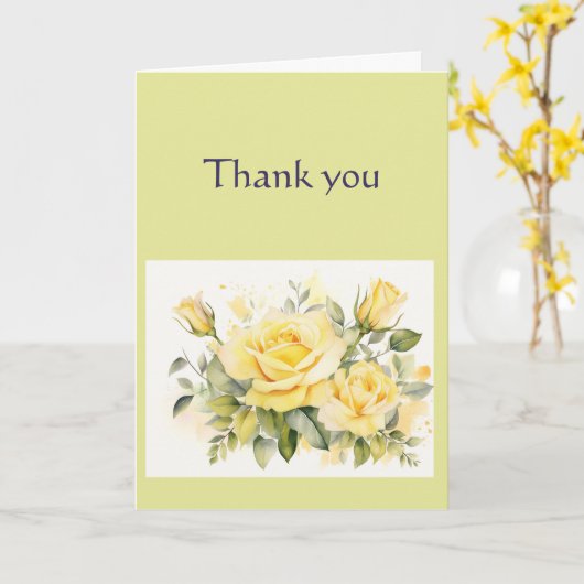 Bedankt Yellow Garden Rozen Kaart (Gele Bloem)
