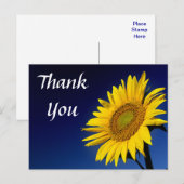 Bedankt Yellow Sunflower Groet Briefkaart (Voorkant / Achterkant)