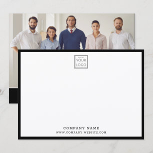 Bedankt Zakelijk Logo Bedrijf Zwart Rand Foto Notitiekaartje