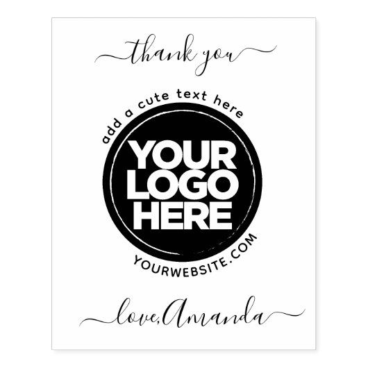 Bedankt Zakelijk Logo Groot Vervuild Inkpad & Rubberstempel (Afrduk)