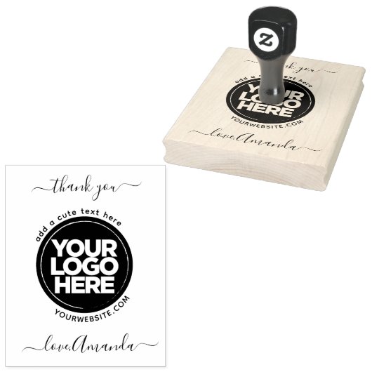 Bedankt Zakelijk Logo Groot Vervuild Inkpad & Rubberstempel (Gestempeld)