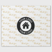 Bedankt Zakelijk Logo Op Maat Cadeaupapier (Vlak)