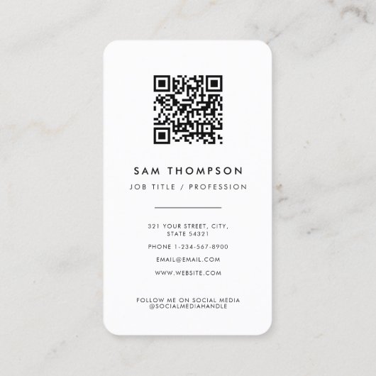 Bedankt Zakelijk Logo QR Code Kortingkaart Visitekaartje (Achterkant)