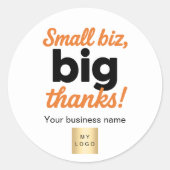 Bedankt zakelijke logo ronde sticker (Voorkant)