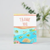 Bedankt Zee Turtles Art Briefkaart (Staand voorkant)