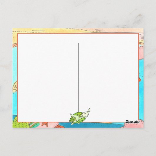 Bedankt Zee Turtles Art Briefkaart (Achterkant)