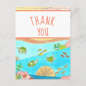 Bedankt Zee Turtles Art Briefkaart (Voorkant)