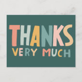 BEDANKT ZEER VEEL Kleurrijke Pastel Handlettered S Briefkaart (Voorkant)