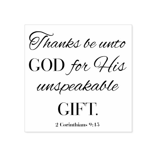 Bedankt zij God, 2 Kor 9:15 Rubberstempel (Afrduk)