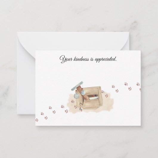 Bedankt zijn voor al je hulp! Katten in dozen, bed Notitiekaartje (Achterkant)