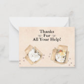 Bedankt zijn voor al je hulp! Katten in dozen, bed Notitiekaartje (Voorkant)