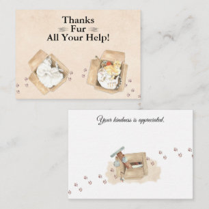 Bedankt zijn voor al je hulp! Katten in dozen, bed Notitiekaartje