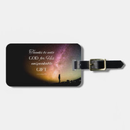 Bedankt zijn voor God 2 Cor. 9:15 Bagagelabel