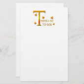 Bedankt zijn voor God (met in de herfst gekleurde  Briefpapier (Voorkant / Achterkant)